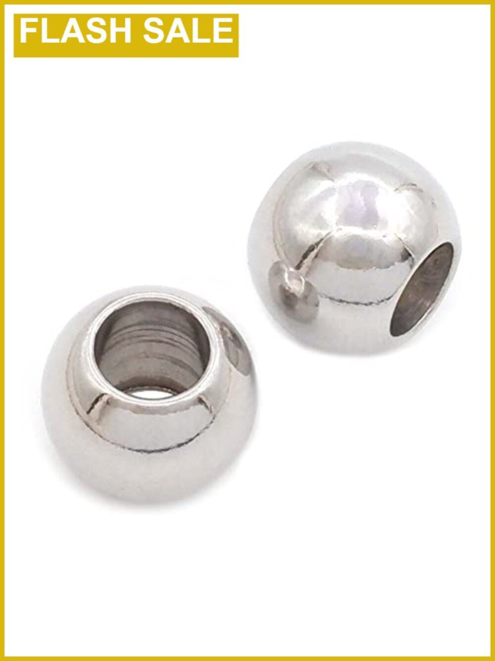 100 Stainless Steel Spacer Beads Round Polished Metal Jewelry Making DIY